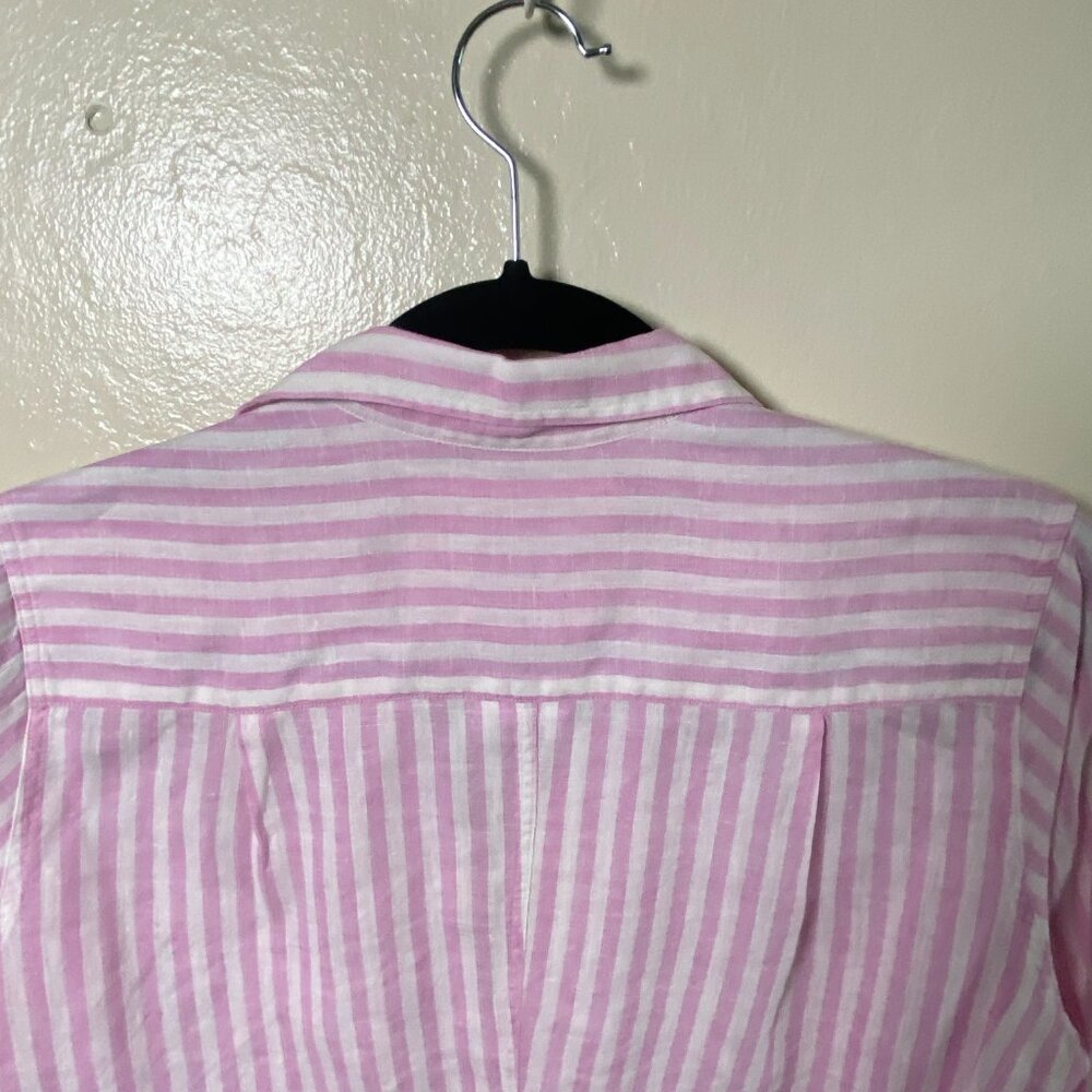 Frank & Eileen Barry Pink & White Striped Button-Down Shirt | Size Small - Picture 4 of 9